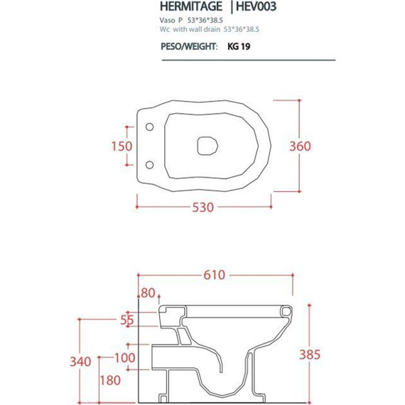 Унитаз приставной ArtCeram Hermitage HEV003 03 00 nero, чёрный фото 2