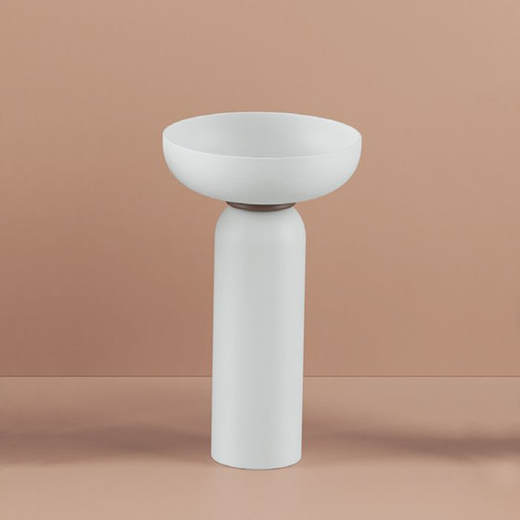 Раковина с пьедесталом ArtCeram Jolie 50 см JOL001 05 00, белый матовый/moka фото 