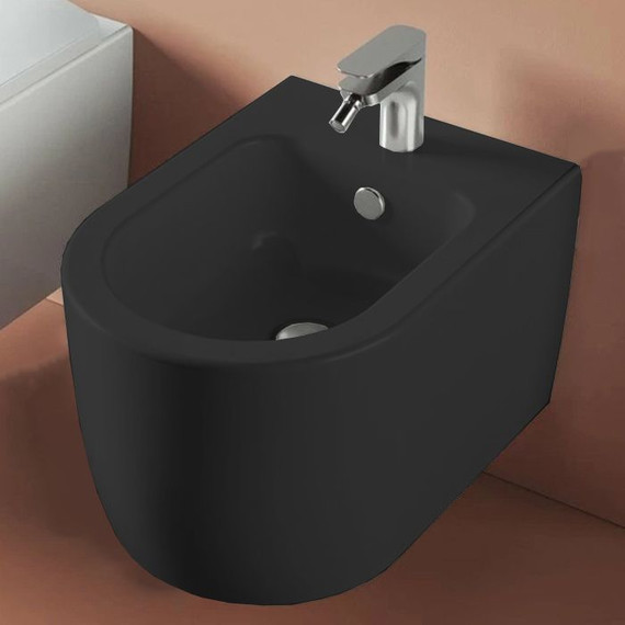 Биде подвесное ArtCeram Monet MNB001 17 00, чёрный матовый фото 2