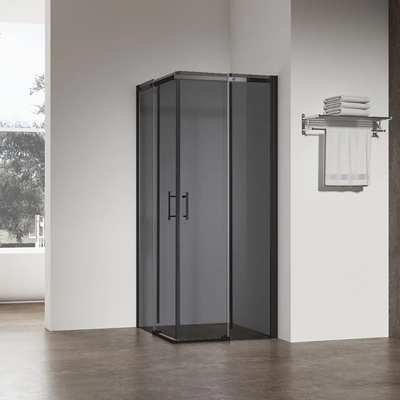 Душевое ограждение Veconi Rovigo Grey 100x80 см RV50B-10080-05-C8, черный/тонированное фото 