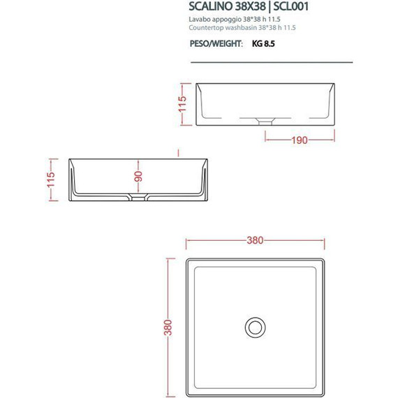 Раковина-чаша ArtCeram Scalino 38 см SCL001 16 00, blu zaffiro фото 2
