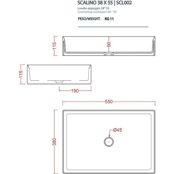 Раковина-чаша ArtCeram Scalino 55 см SCL002 40 00 marrone tortora фото 3