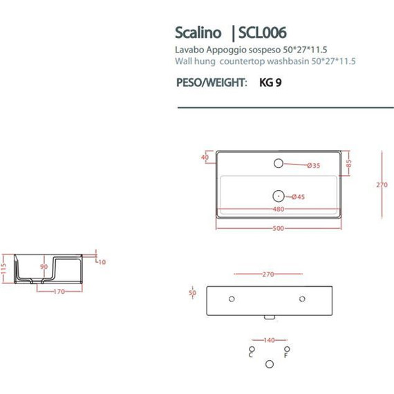 Раковина-чаша ArtCeram Scalino 50 см SCL006 05 00, белый матовый фото 4