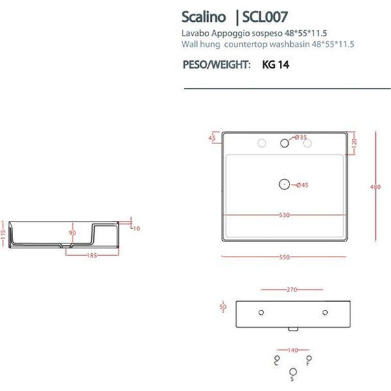 Раковина-чаша ArtCeram Scalino 55 см SCL007 17 00, чёрный матовый фото 2