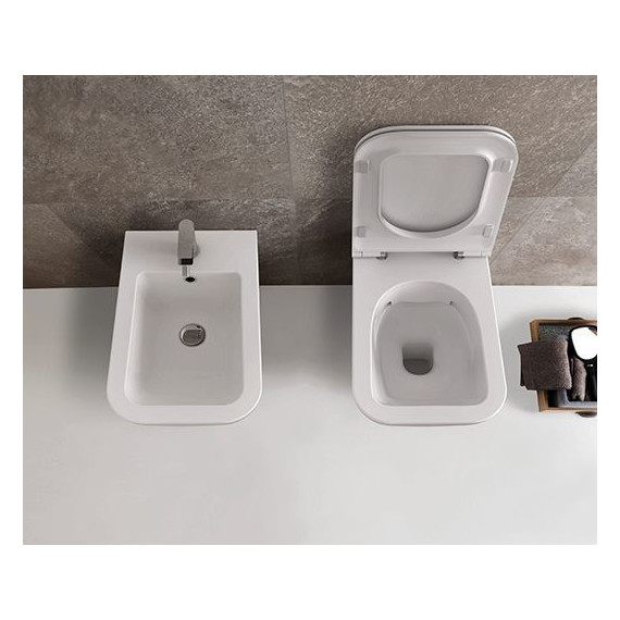 Унитаз подвесной безободковый Globo Stone STS05.BO, белый матовый, Цвет производителя: белый матовый фото 2