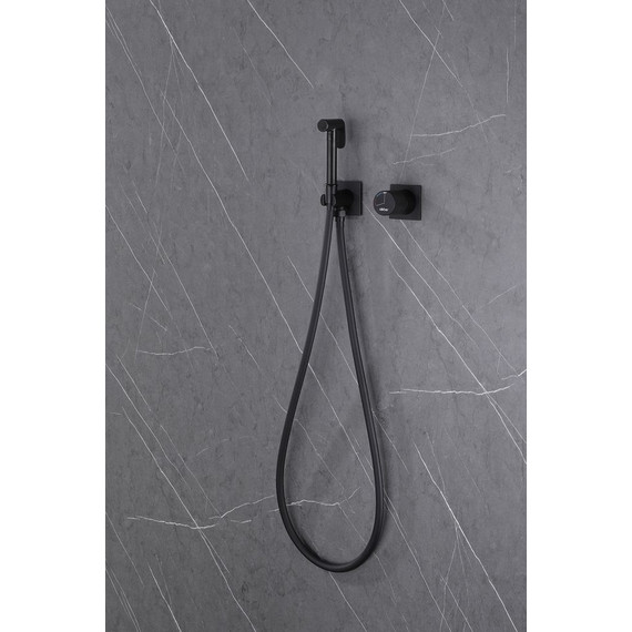 Набор для гигиенического душа Abber Rund AF8725B, черный матовый - 3 Набор для гигиенического душа Abber Rund AF8725B, черный матовый фото 3