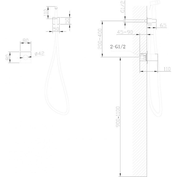 Набор для гигиенического душа Abber Rund AF8725 - 4 Набор для гигиенического душа Abber Rund AF8725 фото 4