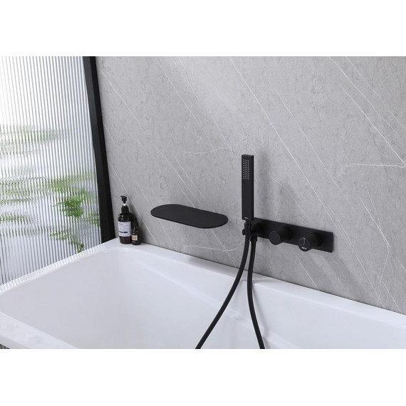 Смеситель для ванны Abber Rund AF8731B, черный матовый, Цвет производителя: чёрный матовый фото 3