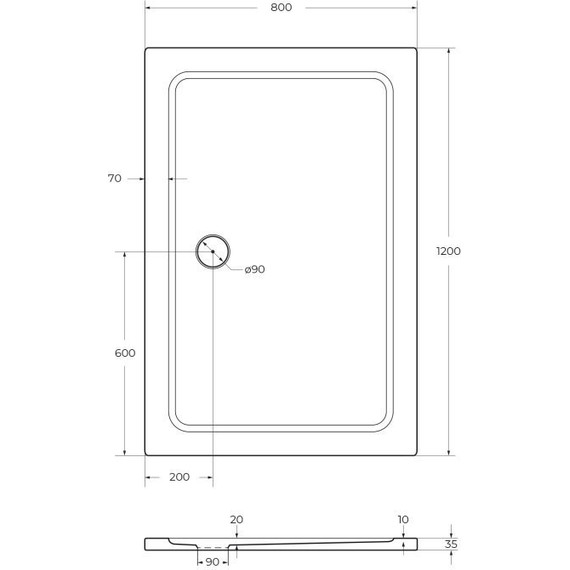 Поддон SMC Cezares TRAY-M-AH-120/80-35-W 120х80 см фото 3