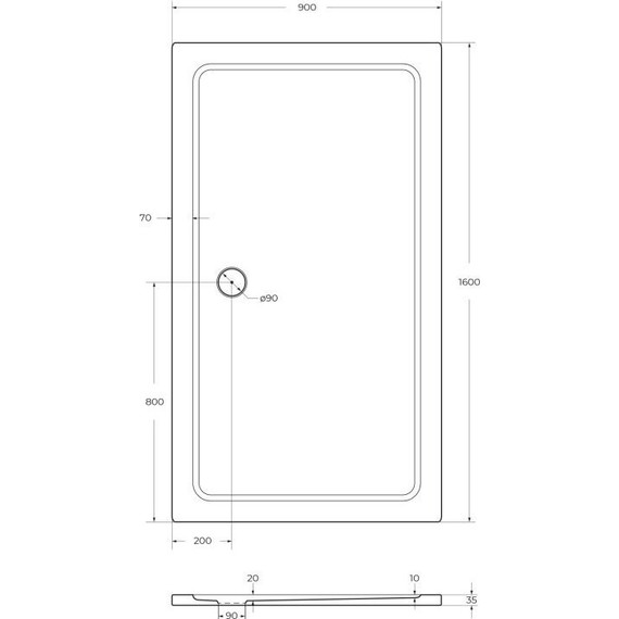 Акриловый поддон Cezares TRAY-M-AH-160/90-35-W 160х90 см - 3 Акриловый поддон Cezares TRAY-M-AH-160/90-35-W 160х90 см фото 3