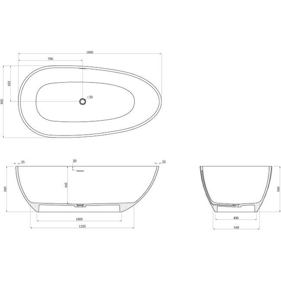 Ванна отдельностоящая Azario Clovis 169x85 см CLO17085S фото 4