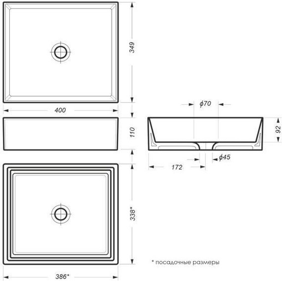 Раковина-чаша Sanita Luxe Novel Slim 40 WB.CT/Novel/40-N.Slim/WHT.G/S1 фото 6