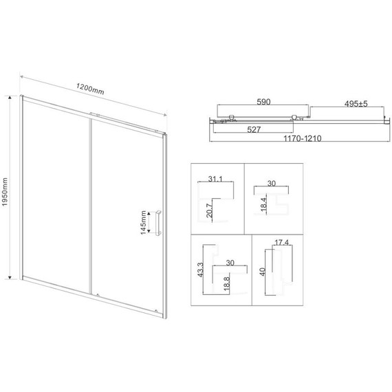 Душевая дверь Vincea City 120 см VDS-5CT120MT, хром/текстурное фото 4