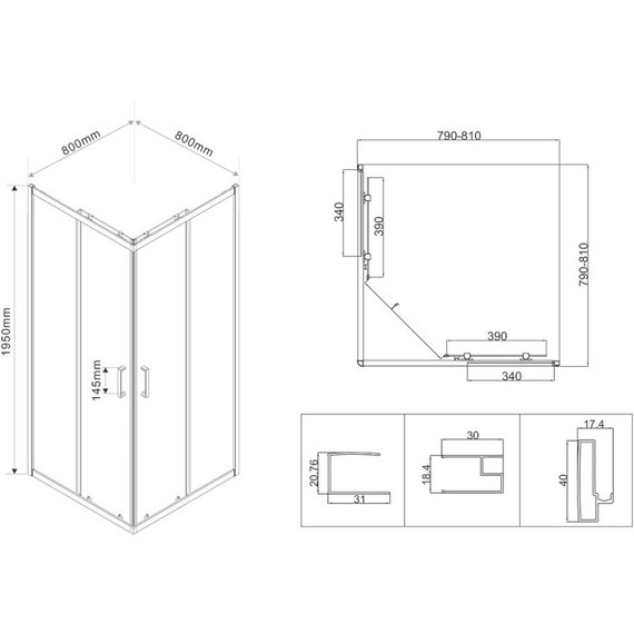 Душевое ограждение Vincea City 80x80 см VSS-5CT800CL, хром/прозрачное - 6 Душевое ограждение Vincea City 80x80 см VSS-5CT800CL, хром/прозрачное фото 6