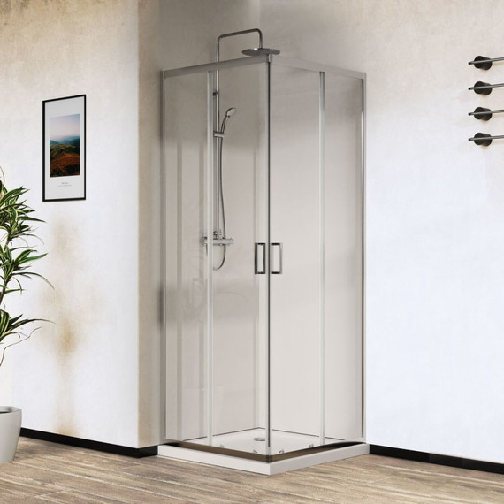 Душевое ограждение Vincea City 80x80 см VSS-5CT800CL, хром/прозрачное фото 