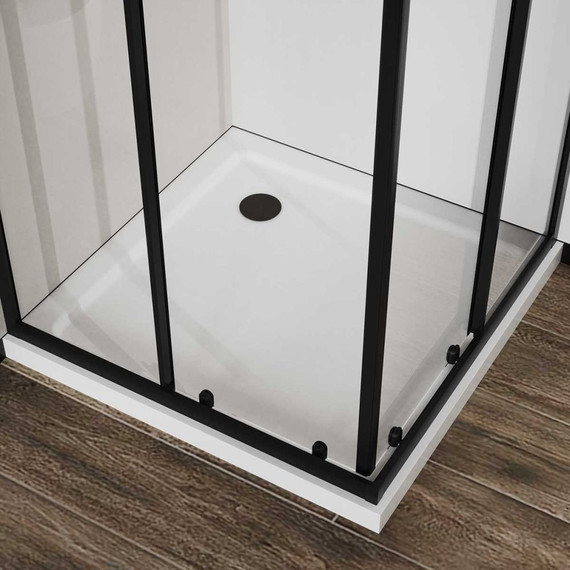 Душевое ограждение Vincea City 90x90 см VSS-5CT900CLB, черный/прозрачное фото 3