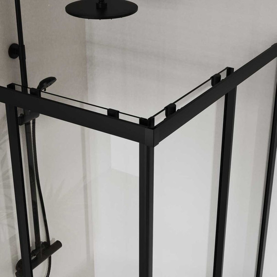 Душевое ограждение Vincea City 90x90 см VSS-5CT900CLB, черный/прозрачное фото 4