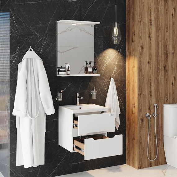 Тумба подвесная с раковиной Onika Айленд 50 см 105021 (раковина Como 50) фото 6