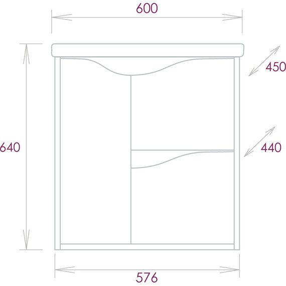 Тумба подвесная с раковиной Onika Брендон 60 см 106138, бетон крем/камень светлый фото 12