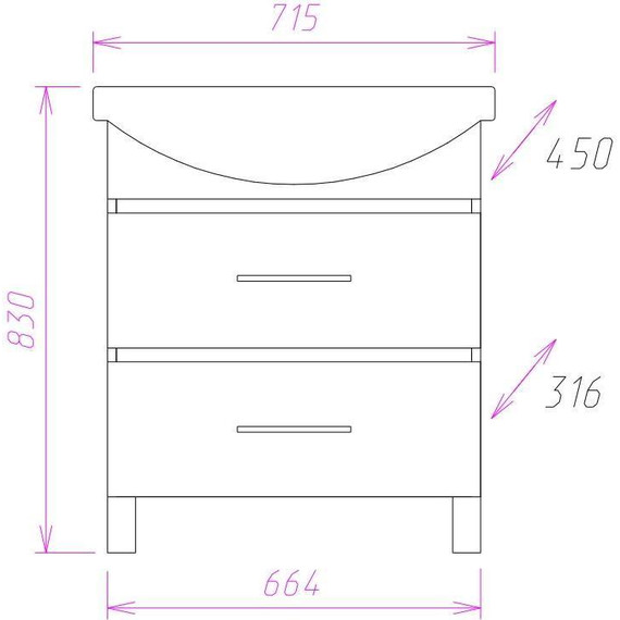 Тумба напольная с раковиной Onika Дельта 80 см 107032, ясень шимо - 7 Тумба напольная с раковиной Onika Дельта 80 см 107032, ясень шимо фото 7