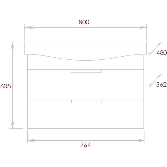 Тумба подвесная с раковиной Onika Девис 80 см 108048, бетон чикаго - 11 Тумба подвесная с раковиной Onika Девис 80 см 108048, бетон чикаго фото 11