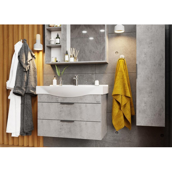 Тумба подвесная с раковиной Onika Девис 80 см 108048, бетон чикаго - 3 Тумба подвесная с раковиной Onika Девис 80 см 108048, бетон чикаго фото 3
