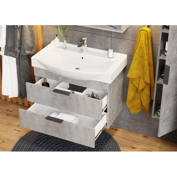 Тумба подвесная с раковиной Onika Девис 80 см 108048, бетон чикаго - 5 Тумба подвесная с раковиной Onika Девис 80 см 108048, бетон чикаго фото 5