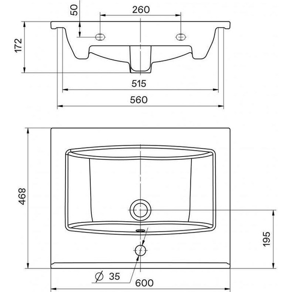 Тумба подвесная с раковиной Onika Айленд 60 см 106114 фото 11