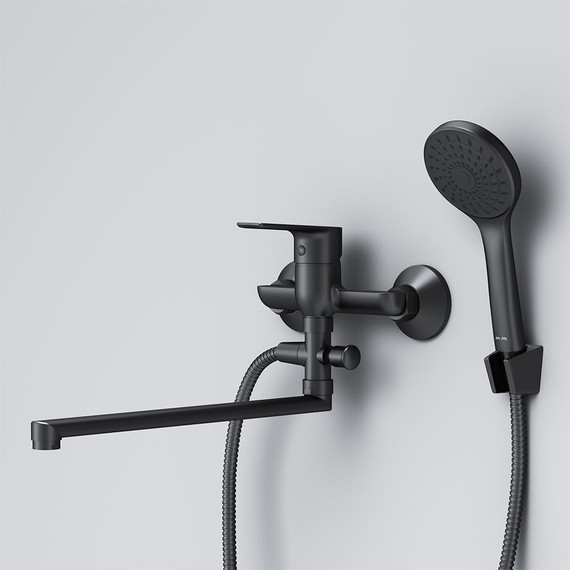 Смеситель для ванны Am.Pm Gem F90A90122, черный, Цвет производителя: чёрный - 5 Смеситель для ванны Am.Pm Gem F90A90122, черный, Цвет производителя: чёрный фото 5