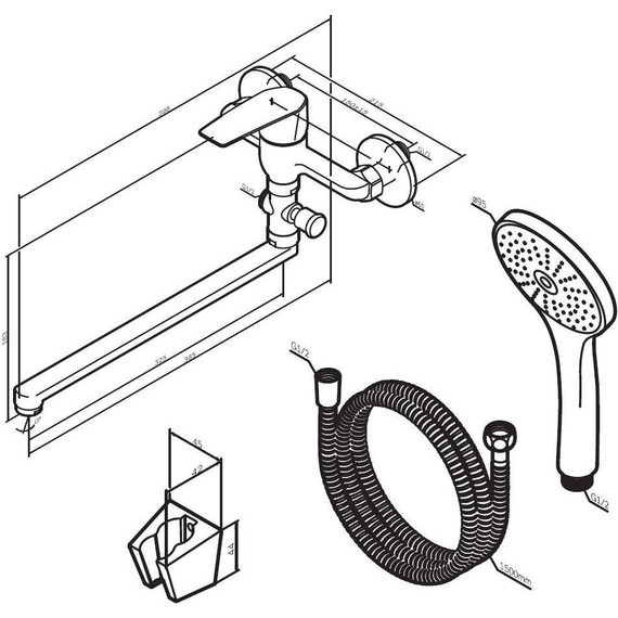 Смеситель для ванны Am.Pm Gem F90A90122, черный, Цвет производителя: чёрный - 9 Смеситель для ванны Am.Pm Gem F90A90122, черный, Цвет производителя: чёрный фото 9