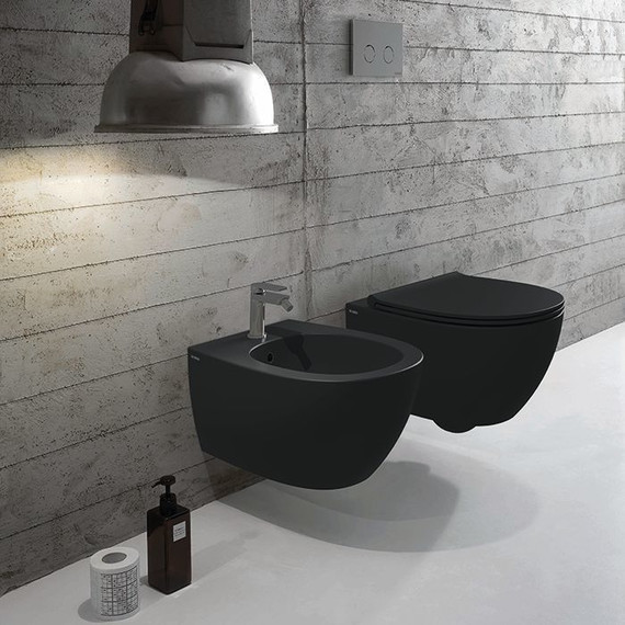 Биде подвесное Globo 4all MDS09.AR, чёрный матовый фото 2