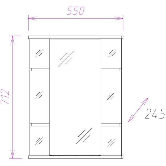 Зеркало-шкаф Onika Глория 55 см R 205505 - 2 Зеркало-шкаф Onika Глория 55 см R 205505 фото 2