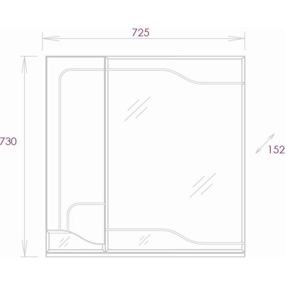 Зеркало-шкаф Onika Веронэлла 75 см 207521 - 6 Зеркало-шкаф Onika Веронэлла 75 см 207521 фото 6