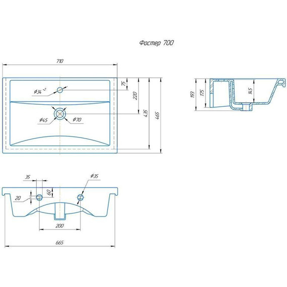 Тумба напольная с раковиной Onika Тимбер 70 см 107056, белый матовый/дуб сонома фото 9