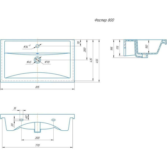 Тумба напольная с раковиной Onika Тимбер 80 см 108053, серый матовый/дуб сонома (раковина Фостер 80) - 9 Тумба напольная с раковиной Onika Тимбер 80 см 108053, серый матовый/дуб сонома (раковина Фостер 80) фото 9
