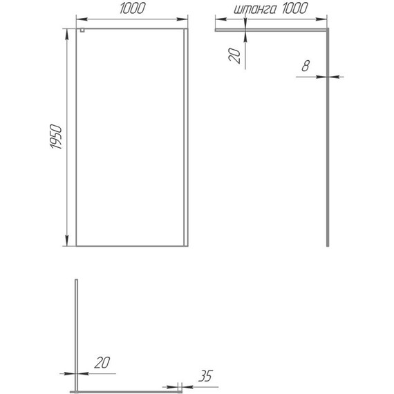 Душевая перегородка Paini 100 см PAINI-WalkIN100C (стекло 8 мм) с кронштейном в комплекте, чёрный/прозрачное фото 8