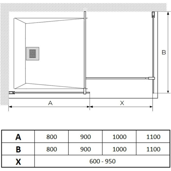 Душевая перегородка Paini 80 см PAINI-WalkIN80C (стекло 8 мм) с кронштейном в комплекте, чёрный/прозрачное фото 8
