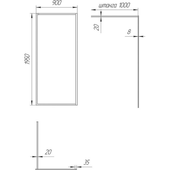 Душевая перегородка Paini 90 см PAINI-WalkIN90F (стекло 8 мм) с кронштейном в комплекте, чёрный/прозрачное фото 8