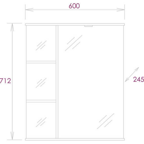 Зеркало-шкаф Onika Карина 60 см R 206010 - 6 Зеркало-шкаф Onika Карина 60 см R 206010 фото 6
