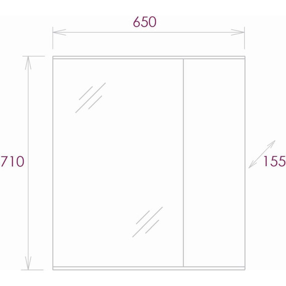 Зеркало-шкаф Onika Марбл 65 см 206545, мрамор/камень бетонный фото 6