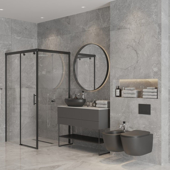 Душевое ограждение Paini Dax 120x80 см 84YO12080, чёрный/прозрачное фото 2