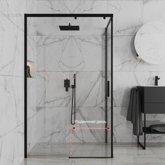 Душевое ограждение Paini Dax 120x80 см 84YO12080, чёрный/прозрачное фото 3