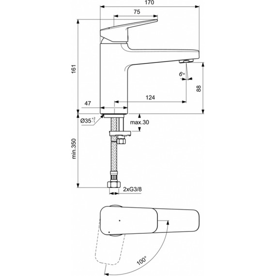 Смеситель для раковины Ideal Standard Ceraplan BD224AA фото 4