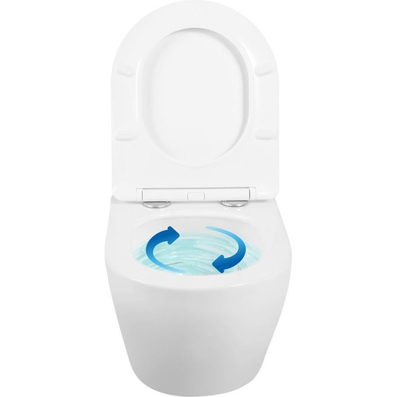 Унитаз подвесной безободковый Loranto Ester 87265 с крышкой микролифт (Система смыва торнадо) - 15 Унитаз подвесной безободковый Loranto Ester 87265 с крышкой микролифт (Система смыва торнадо) фото 15