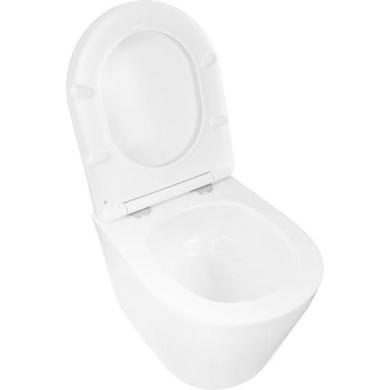 Унитаз подвесной безободковый Loranto Krosa 87266 с крышкой микролифт (Система смыва торнадо) - 6 Унитаз подвесной безободковый Loranto Krosa 87266 с крышкой микролифт (Система смыва торнадо) фото 6