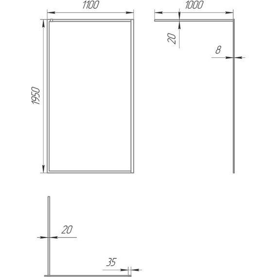 Душевая перегородка Paini 110 см PAINI-WalkIN110F (стекло 8 мм) с кронштейном в комплекте, чёрный/прозрачное фото 8