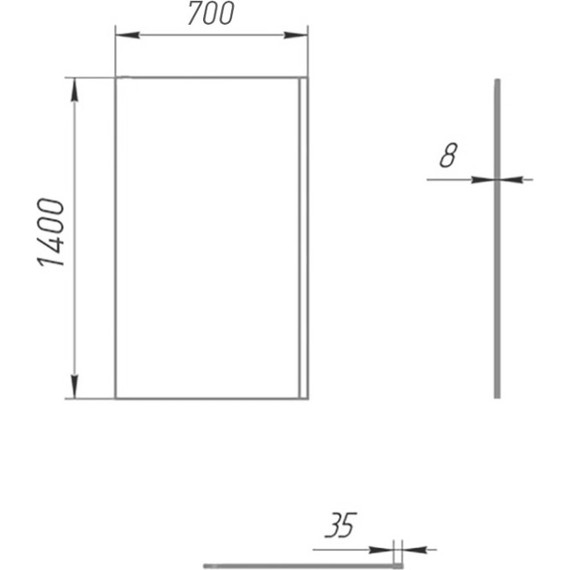 Шторка для ванны Paini Screen 700х1400 мм Paini-ScreenWT70C (стекло 8 мм) чёрный/прозрачное фото 3