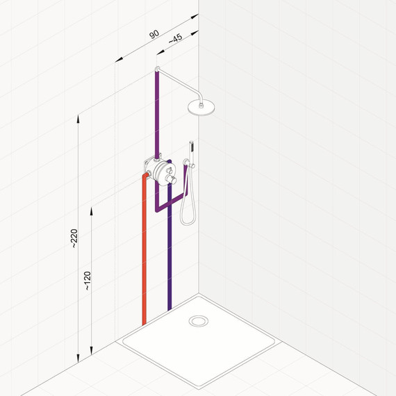 Душевая система для душа с термостатом Kludi Nova Fonte 208313915, черный матовый фото 3