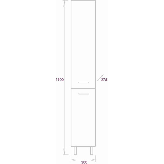 Пенал напольный Onika Коралл 30 см, универсальный, 403037 - 6 Пенал напольный Onika Коралл 30 см, универсальный, 403037 фото 6