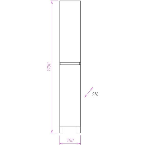 Пенал напольный Onika Элита 30 см, универсальный, 403039 - 3 Пенал напольный Onika Элита 30 см, универсальный, 403039 фото 3